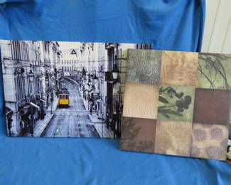Lot 132. Two wrapped canvas art pieces. See photos for size.
