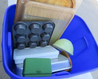Lot 222. Box lot of cutting boards and more