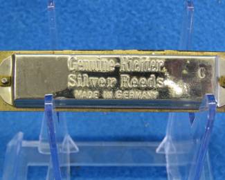 Lot 393. Genuine Riehter Silver Reeds harmonica. Made in Germany. 