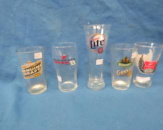 Lot 27. Five different beer glasses