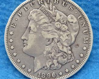 Lot 412. 1896 O Morgan silver dollar