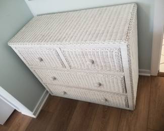 4-drawer wicker dresser