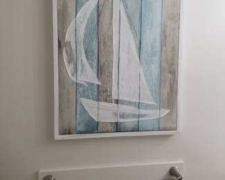 Rustic nautical art; towel bar