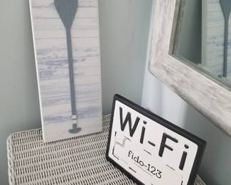 Oar art; metal Wi-Fi password display