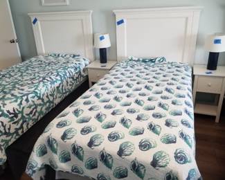 Twin beds - 4 available; 3 nightstands; 3 table lamps