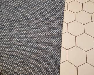 Blue & white area rug detail
