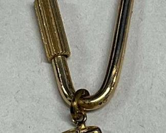 HST243- Vintage 10k Gold Charm W/ Gold Colored Key Ring 
