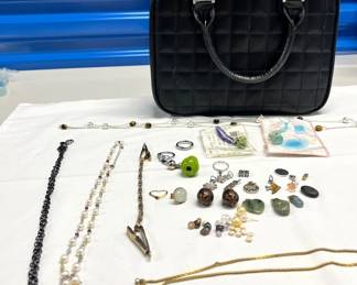 HST280- Fashion Jewelry, Natural Stone Pendants, W/ Travel Bag