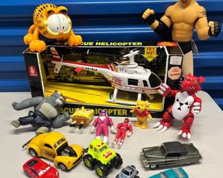 HST021- Vintage 90’s Toys! Helicopter & Cars 