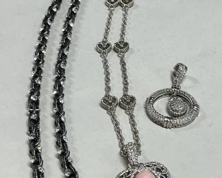 HST260- Judith Ripka (925 silver) & Nolan Miller Necklaces 