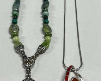 HST252- Set If Two Vintage Silver Necklaces 