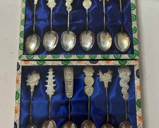 HST209- Silver Plated Asian Spoons 