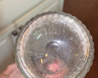 vintage "Diamond Cut" Pattern Glass Decanter with Stopper