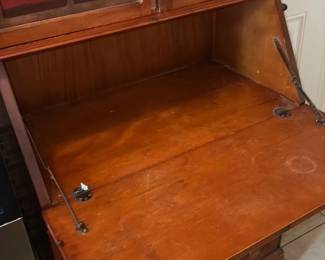 Antique Secretary Desk with Glass Doors