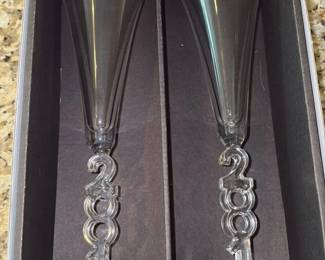 Set of 2 - 2001 Crystal Champagne Flutes