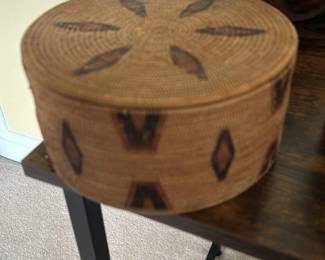 Native American Woven Basket with Lid