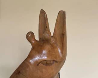 Hand-Carved Wooden Giraffe Figurine