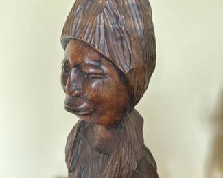 African Wooden Carving of a Woman