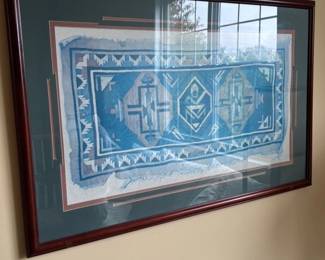Framed Native American Style Textile Art