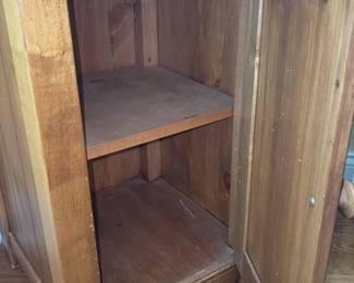 Pine Pedestal Table with Cabinet