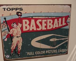 Topps Baseball Full Color Picture Cards Tin Sign