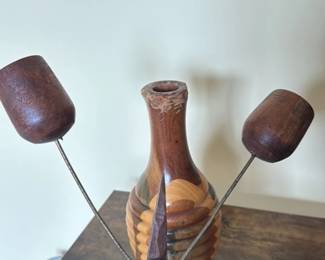 Vintage Wooden "Maraca" Figurine