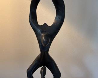 Abstract Bronze Sculpture of Two Figures