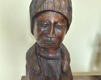 African Wooden Carving of a Woman