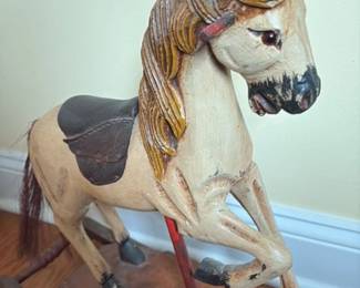 Vintage Wooden Rocking Horse Toy