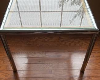 Chrome and Cane Side Table