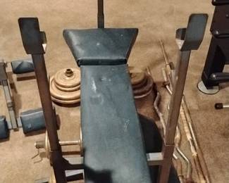 Weider Weight Bench and Barbell Set