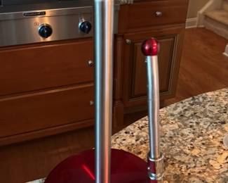 Modern Red Metal Paper Towel Holder