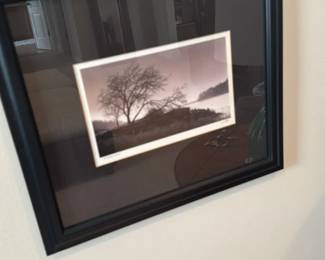Framed Black and White Photograph "River View" by Calvo