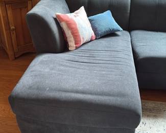 Large Charcoal Gray Sectional Sofa with Ottomans
