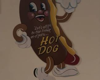 Anthropormorphic Hot Dog Character Wall Art