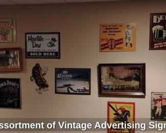 Assortment of Vintage Advertising Signs