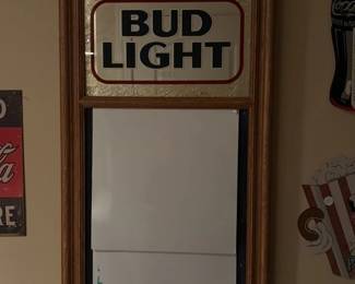 Bug Light Beer Mirror Sign with Whiteboard