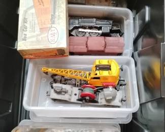 Collection of Vintage Lionel Train Cars and Accessories