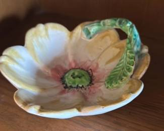 Vintage Ceramic Flower Trinket Dish