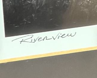 Framed Black and White Photograph "River View" by Calvo