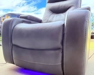 Blue light power recline chair with 2 cupholders & storage - timberland co. Ltd - purchased in the last year - works great! 