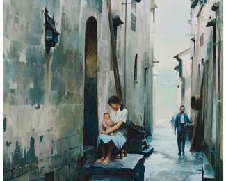3115
Chen Shihe
(b. 1950)
"Small Lane"
Oil on canvas
Unsigned; titled by repute
50" H x 42" W
Estimate: $1,000 - $1,500