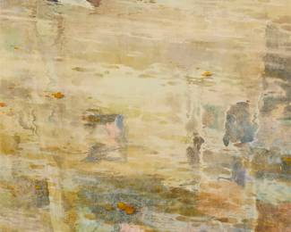 3103
Yuan Long
(b. 1936)
"Reflection"
Watercolor with gouache enhancements and traces of graphite on paper
Signed in Chinese and dated 1989.2., lower right; titled by repute
Sight: 27.75" H x 22" W
Estimate: $700 - $900
