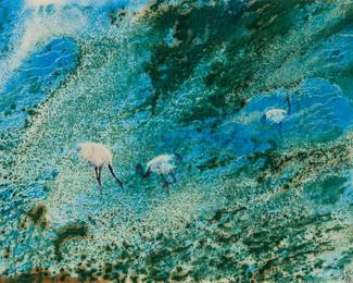 3079
Guo De An
(b. 1930)
"The Emperor's Poison," 1984
Watercolor and gouache on paper
Signed in Chinese and dated 1984 in black ink, lower right; titled by repute
Sight: 15" H x 20.75" W
Estimate: $400 - $600