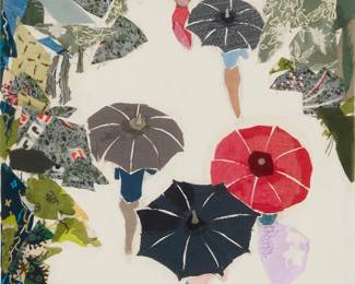 3040
Hang Faji
(b. 1946)
"Raining," 1977
Fabric collage on paper
Signed in Chinese and dated 1977·8 in black ink, lower right; titled by repute
Sight: 14" H x 8.625" W
Estimate: $100 - $200
