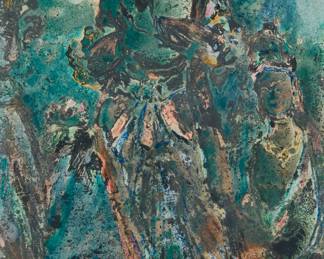3080
Guo De An
(b. 1930)
"Buddha"
Mixed media on paper
Signed and inscribed in Chinese characters in black ink, lower right; titled by repute
Sight: 30.5" H x 16.875" W
Estimate: $500 - $700