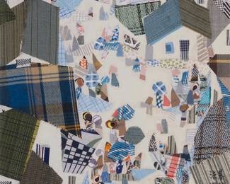 3036
Hang Faji
(b. 1946)
"Village Fair," 1980
Fabric collage on paper
Signed in Chinese and dated 1980.8. in black ink, lower right; titled by repute
Sight: 11.75" H x 9.25" W
Estimate: $100 - $200