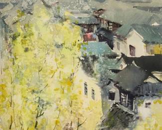 3096
Bei Xu Min
(20th century)
"Early Fall"
Watercolor on paper
Stamped with a red ink chopmark, presumably the artist's name, lower left; titled by repute
Sight: 14.75" H x 12" W
Estimate: $300 - $500