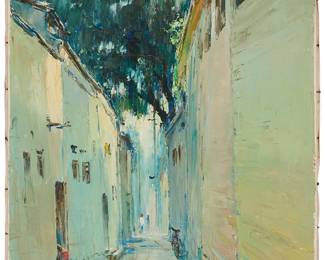 3111
Yu Kewei
(b. 1941)
"Back Door," 1988
Oil on canvas
Signed in Chinese and dated 1988, lower right; titled by repute
20.875" H x 18" W
Estimate: $400 - $600