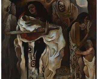 3117
Zhou Hongzhi
(b. 1954)
"Birth is Death," 1990
Oil on canvas over artist's panel
Signed in Chinese and dated 1990.11, lower left; titled by repute
47.125" H x 47.25" W
Estimate: $700 - $900